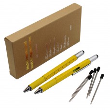 2PCS PACK 6 in 1 Screwdriver Tool Pen (Yellow)