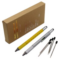 2PCS PACK 6 in 1 Screwdriver Tool Pen (Yellow and Silver)